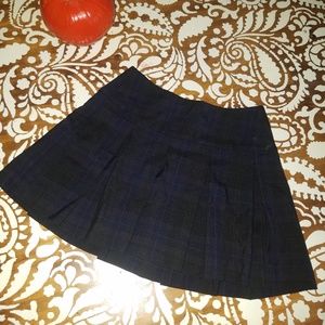 2/$25 BB Dakota Navy Plaid Creased Skirt